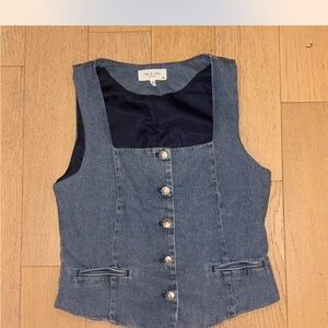 Rag & Bone 90s Style Denim Button-Up Vest
